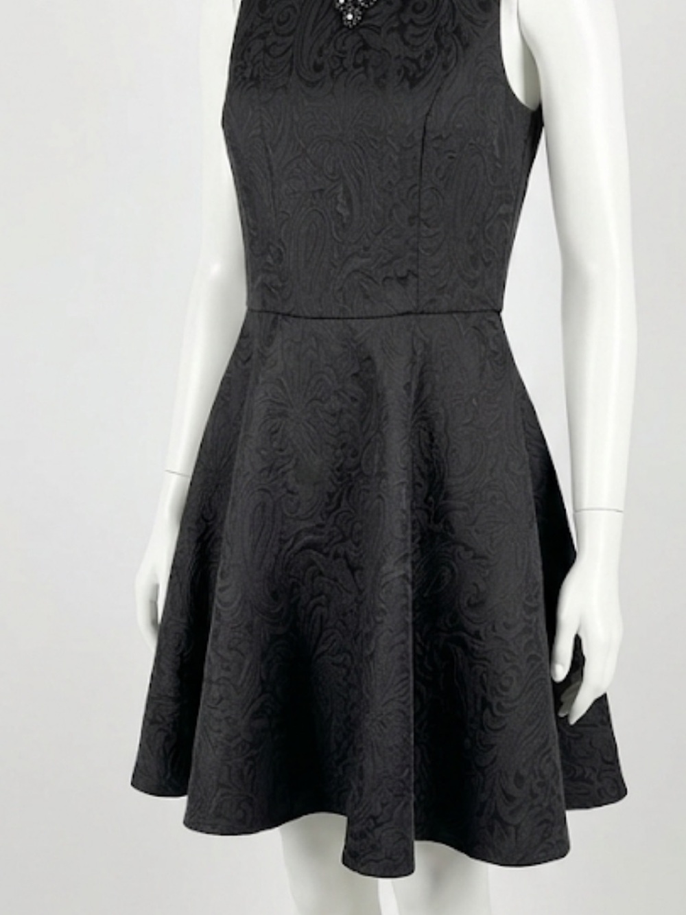 Ted Baker Black Jacquard Fit & Flare Mini Dress